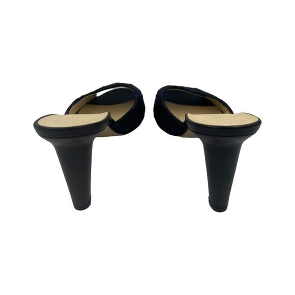 BOTTEGA VENETA Peep Toe Abstract Solid High Heel Sandals Black 7B - Picture 10 of 13